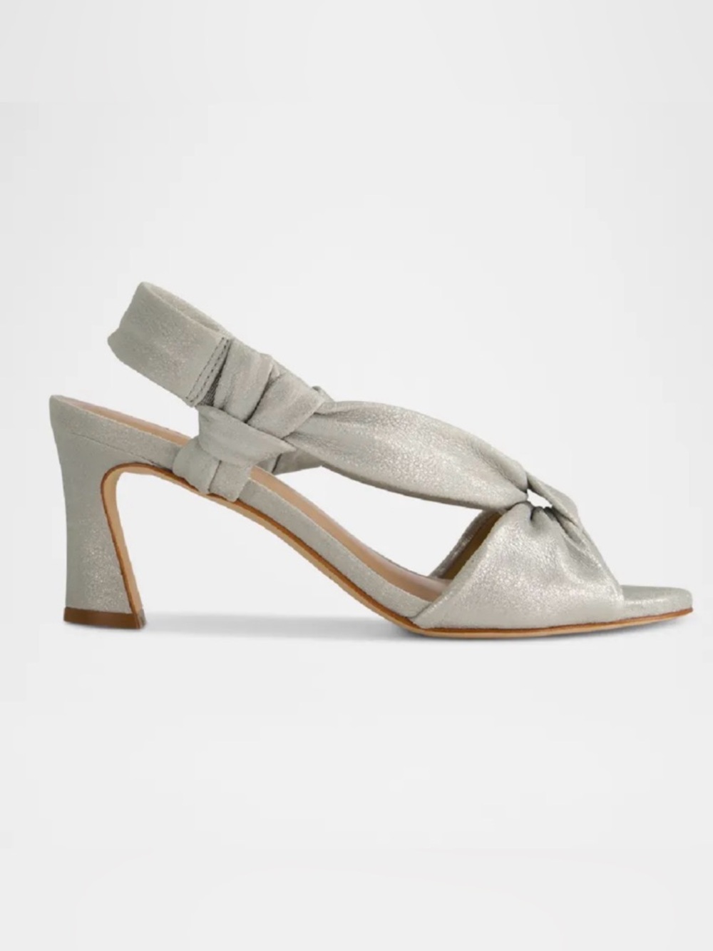 Bernardo Silver Knotted Slingback Heels